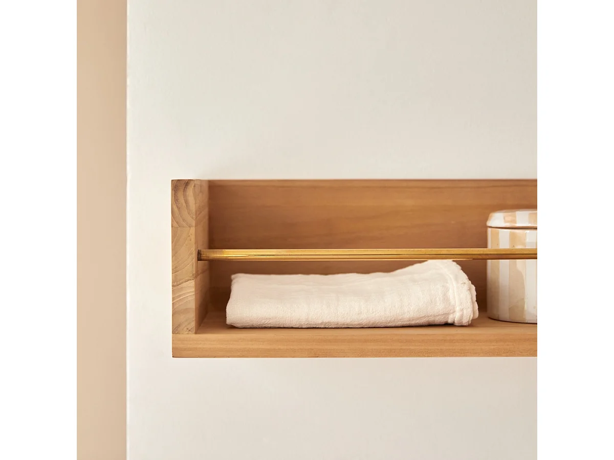 Etagère murale de Salle de Bain en bois de teck Sasha 60