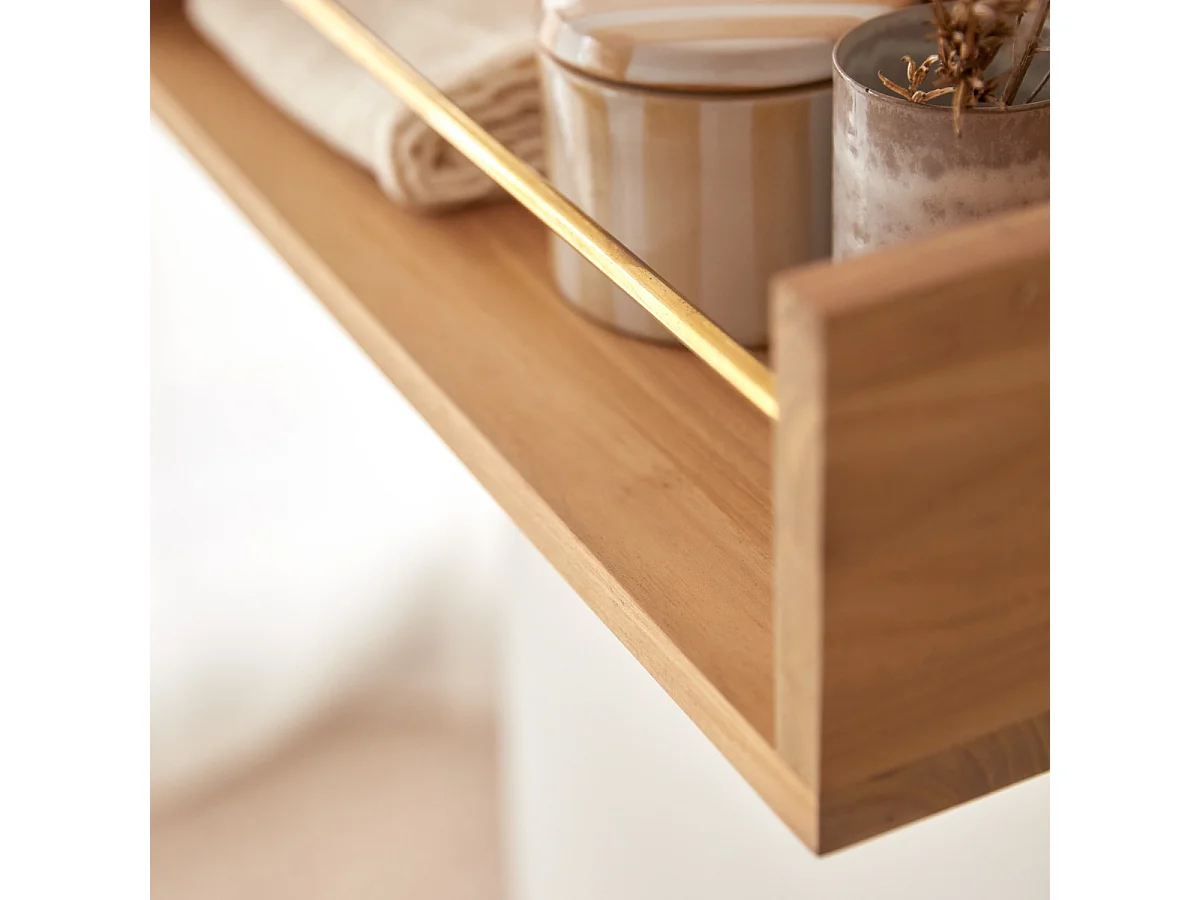 Etagère murale de Salle de Bain en bois de teck Sasha 60