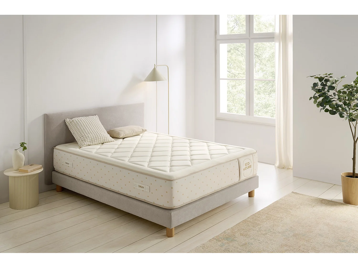 Matelas Ressorts Ensachés Eco Nature Spring, 180x200 cm -Moonia