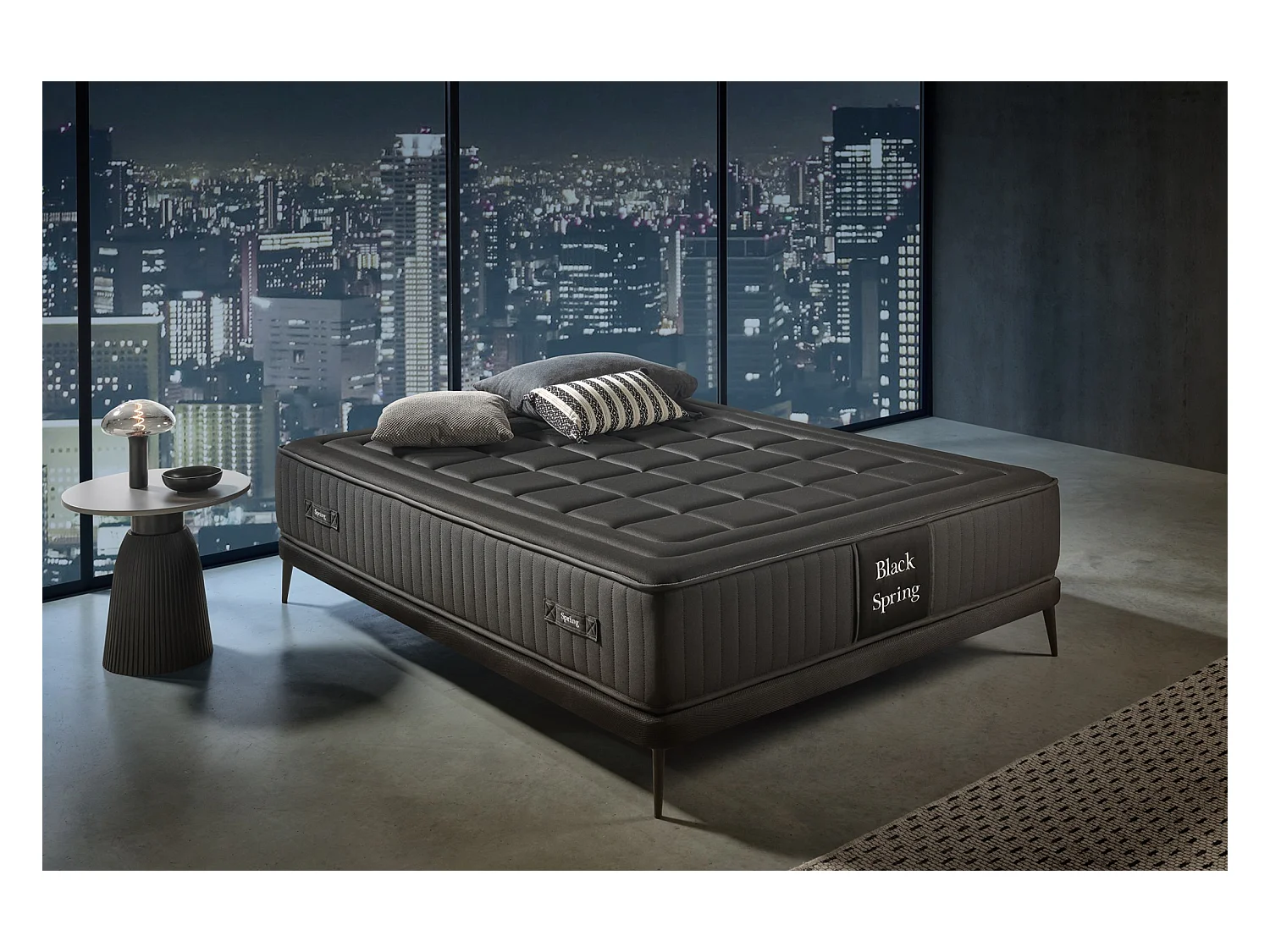 Matelas Ressorts Ensachés Black Spring Royal, 200x200 cm -Moonia