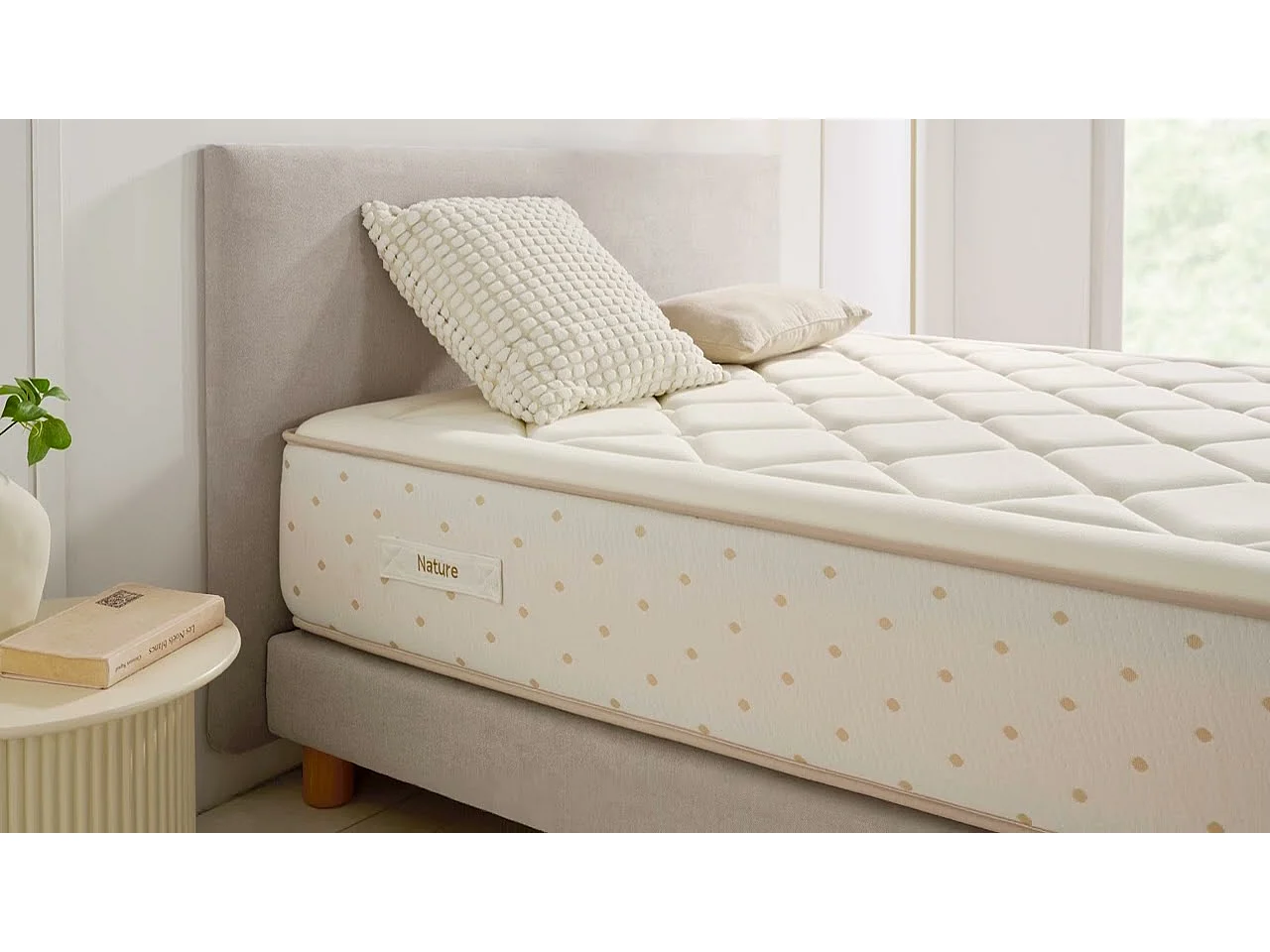 Matelas Ressorts Ensachés Eco Nature Spring, 80x180 cm -Moonia