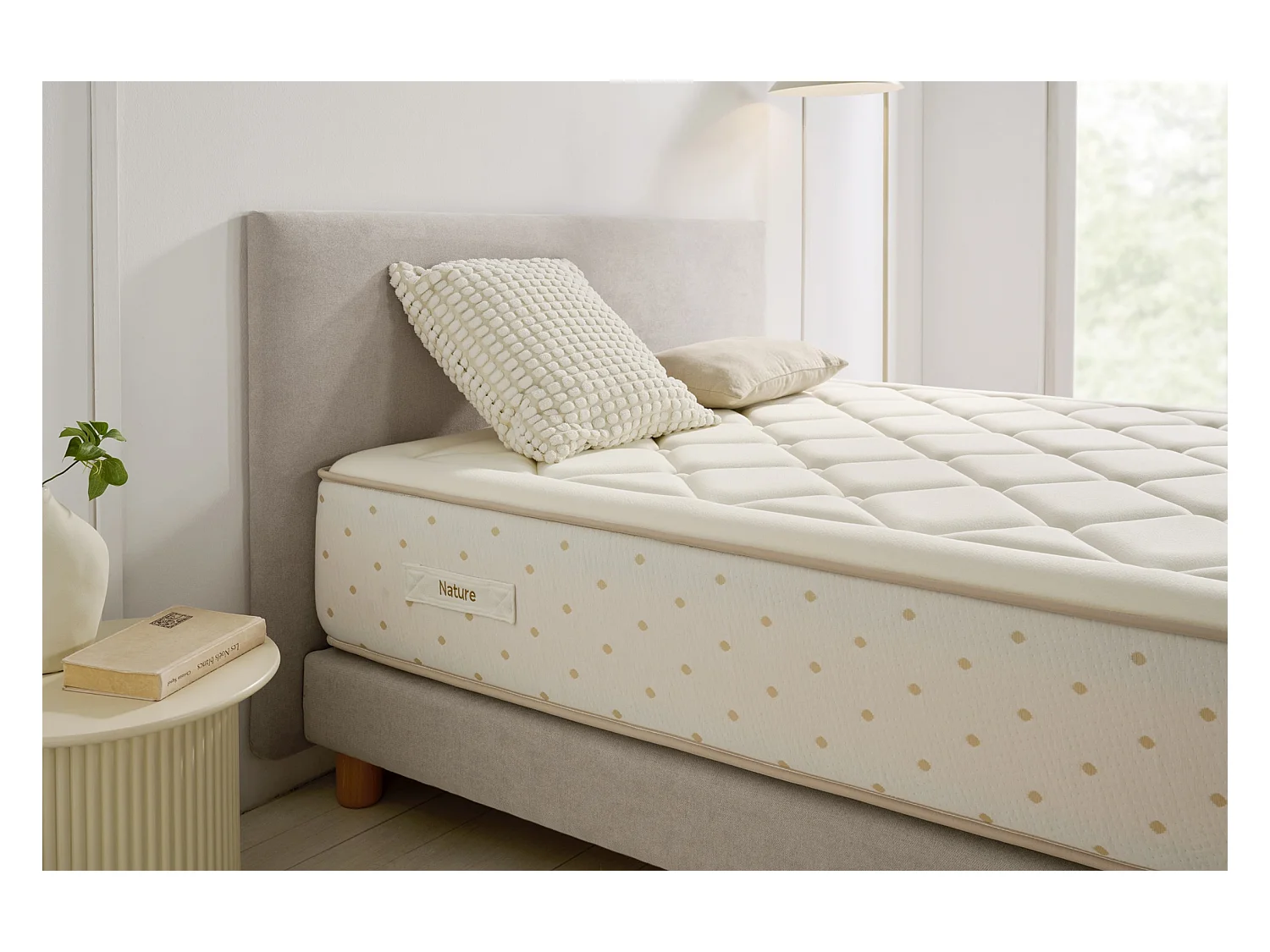 Matelas Ressorts Ensachés Eco Nature Spring, 140x190 cm -Moonia
