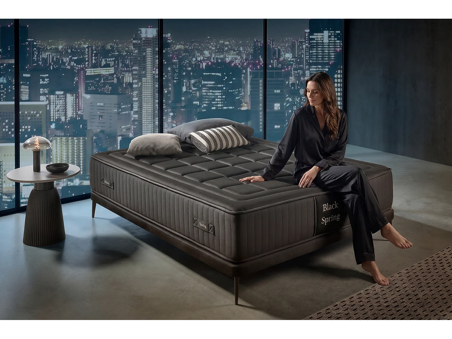Matelas Ressorts Ensachés Black Spring Royal, 135x190 cm -Moonia