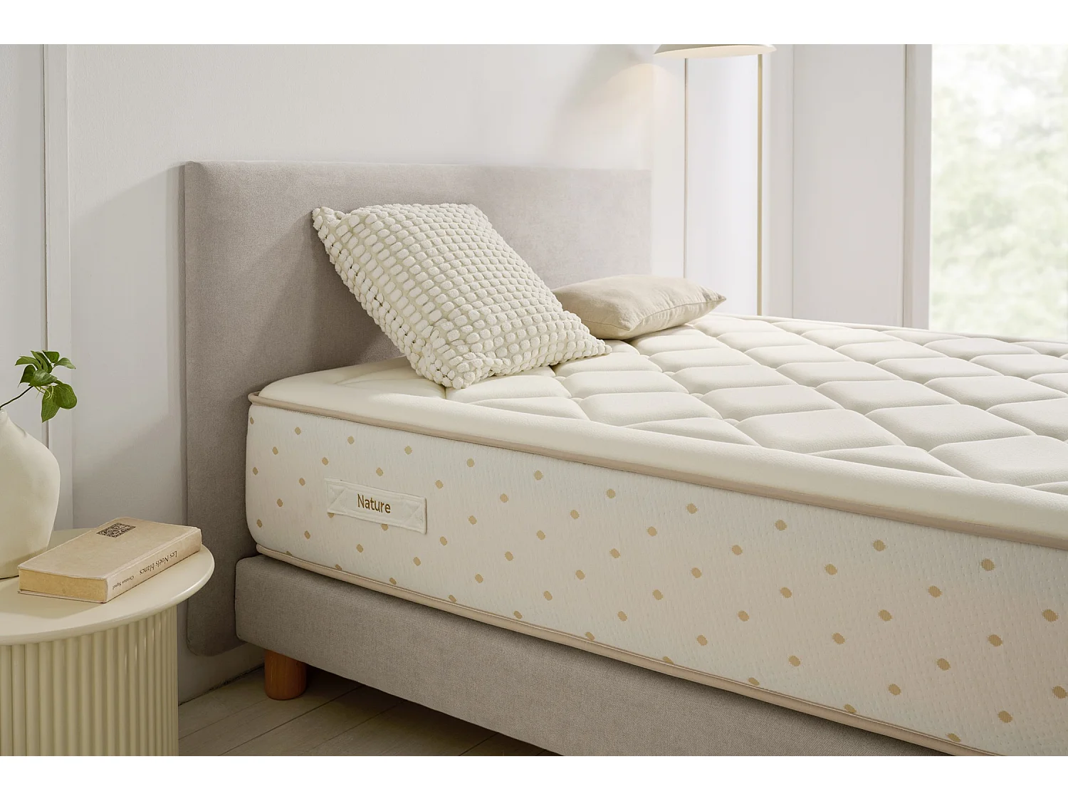 Matelas Ressorts Ensachés Eco Nature Spring, 135x200 cm -Moonia