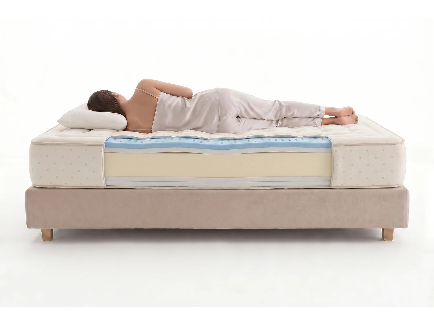 Matelas Mousse à memoire de forme Eco Nature Memory Foam, 140x200 cm -Moonia
