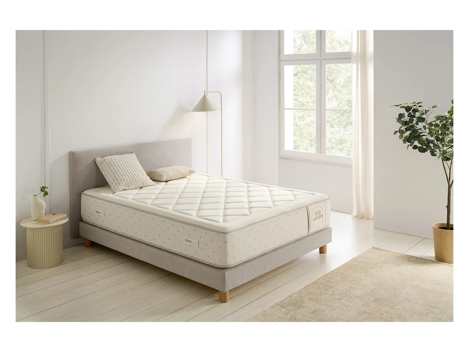 Matelas Ressorts Ensachés Eco Nature Spring, 200x200 cm -Moonia