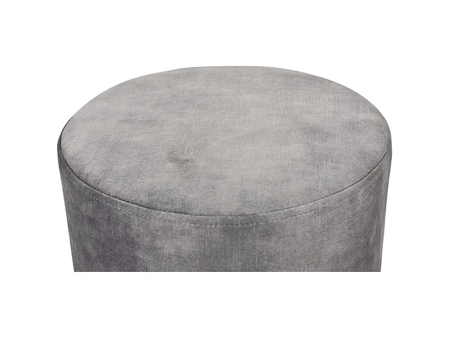 Pouf / Repose-pieds rond D. 32 cm en velours gris clair – JOEL