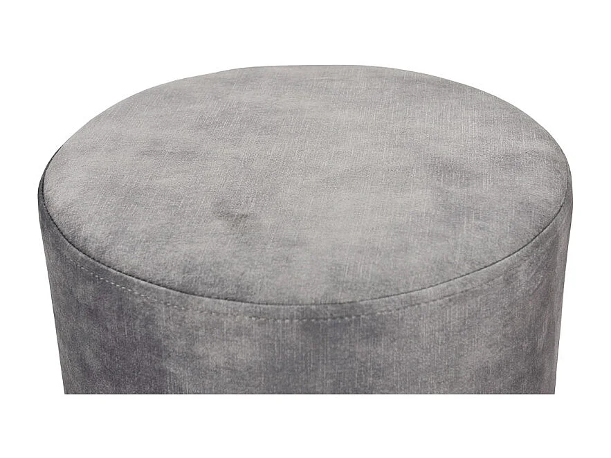 Pouf / Repose-pieds rond D. 32 cm en velours gris clair – JOEL