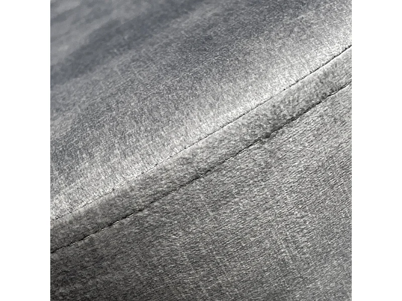 Pouf / Repose-pieds rond D. 32 cm en velours gris clair – JOEL