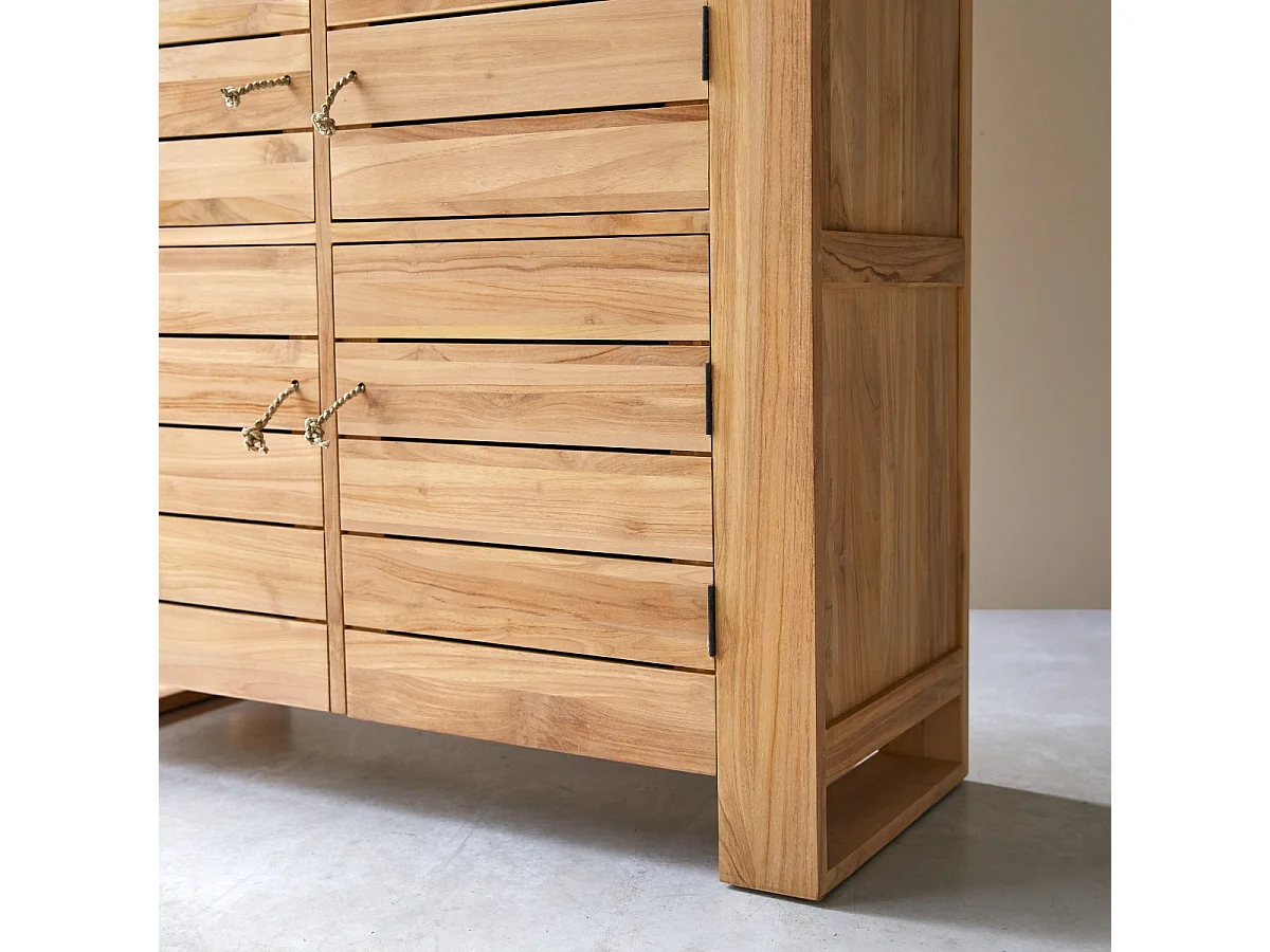 Schrank Schlafzimmer aus massivem Teak 160 cm vier Türen