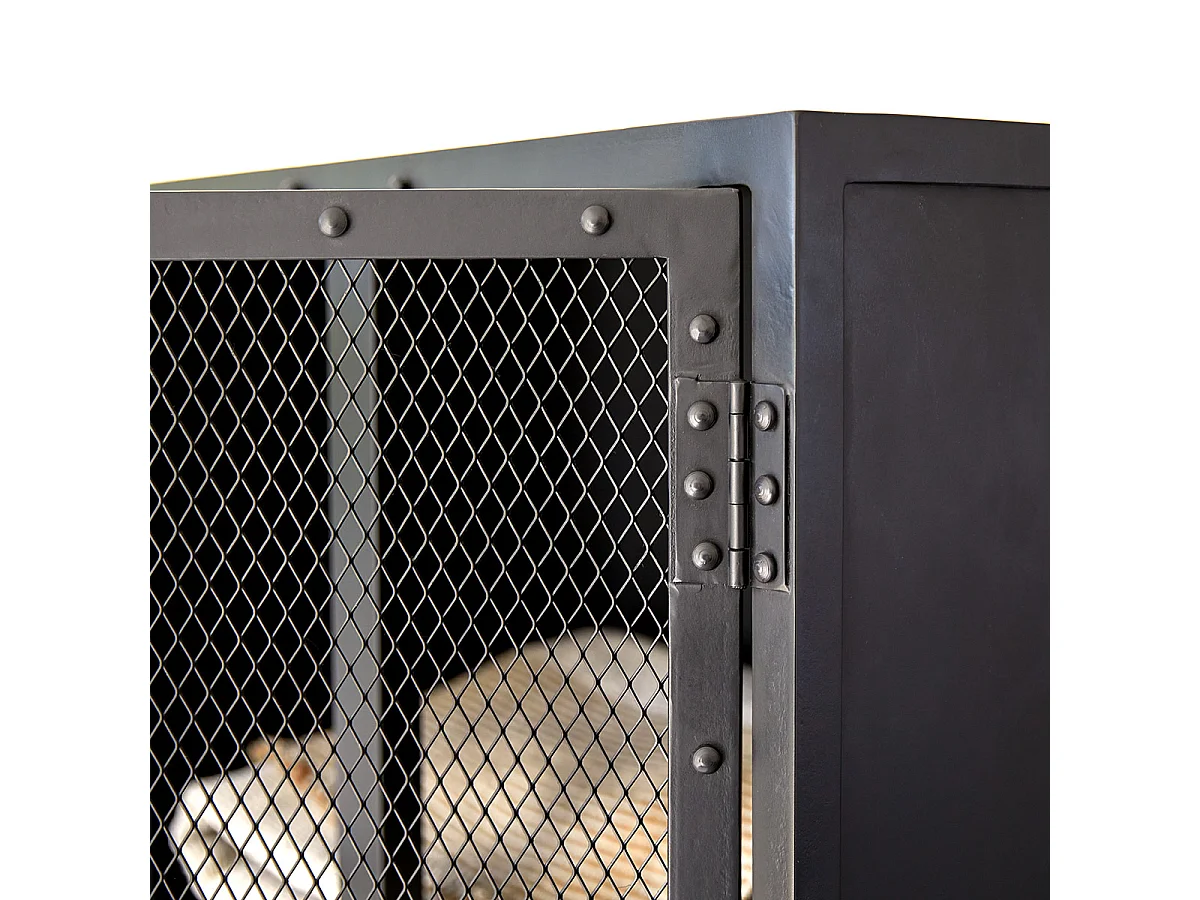 Schrank aus schwarzem Metall 175 industrieller Stil