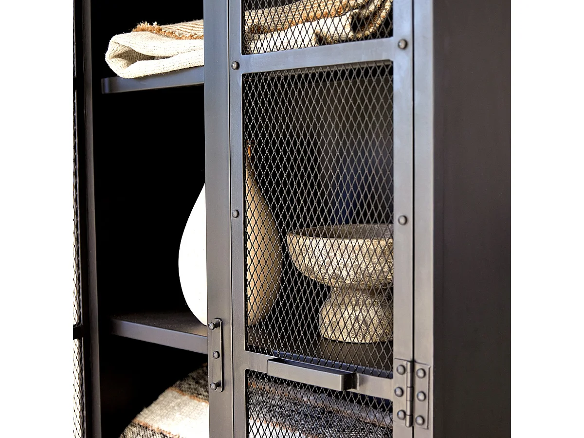 Schrank aus schwarzem Metall 175 industrieller Stil