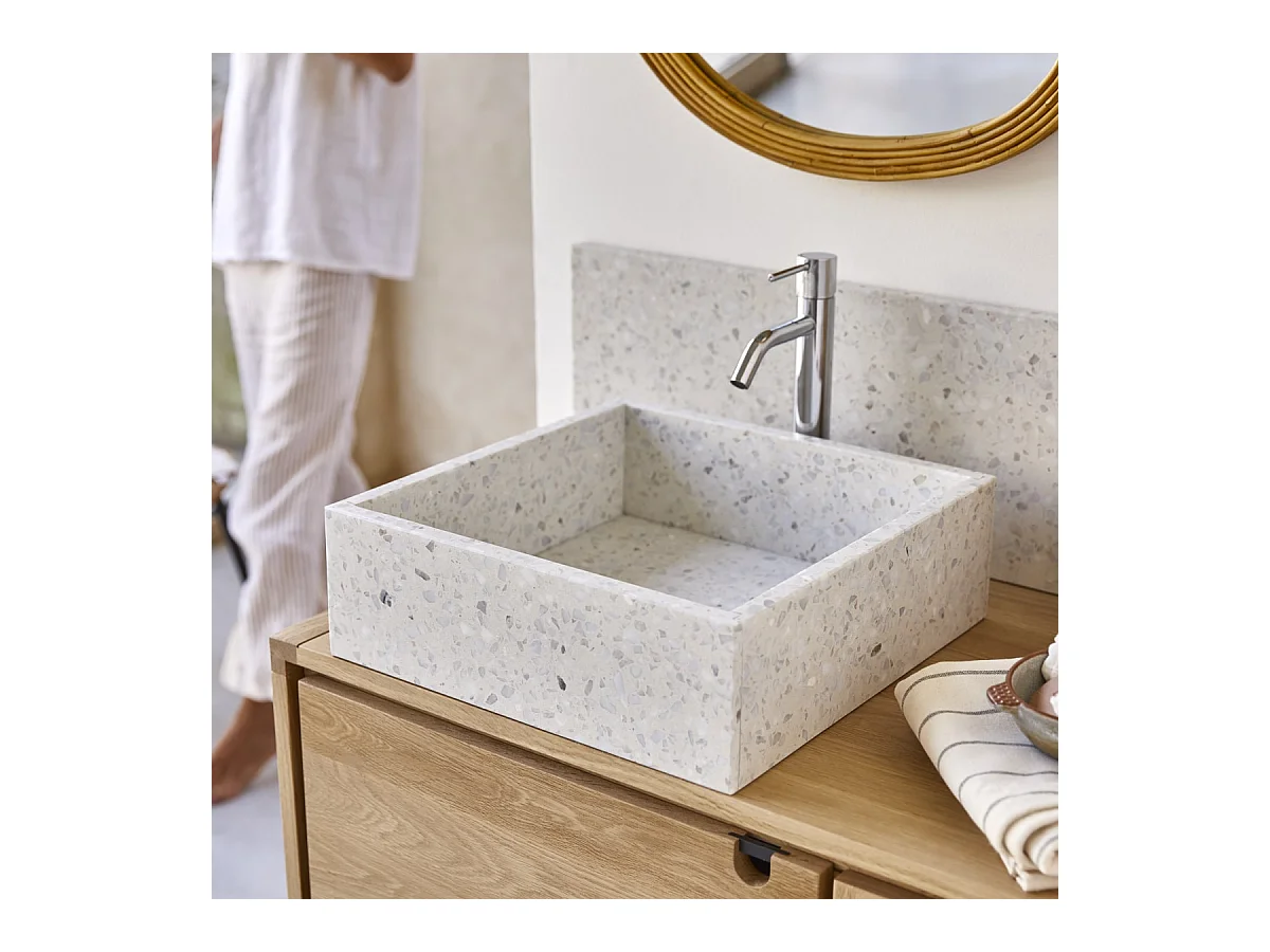 Lavabo in battuto di terrazzo premium moon Made