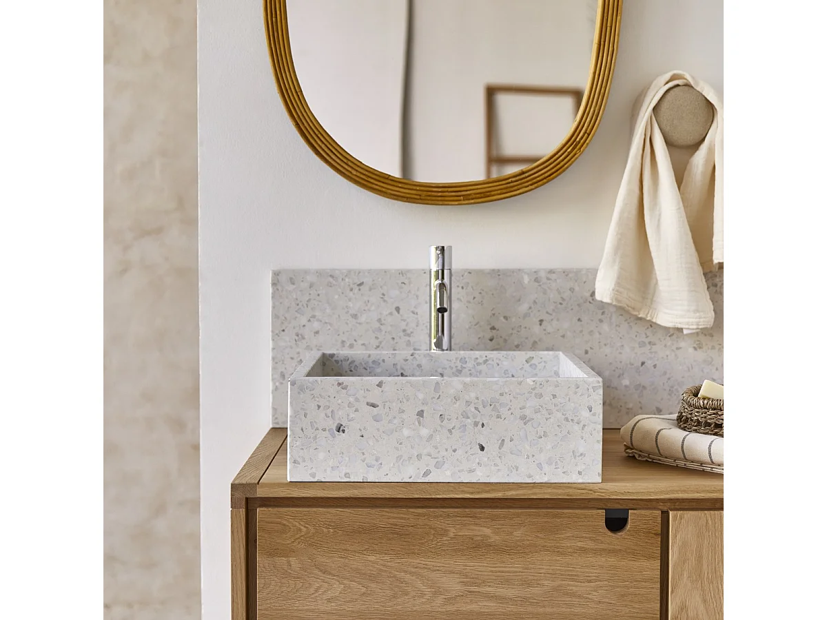Lavabo in battuto di terrazzo premium moon Made