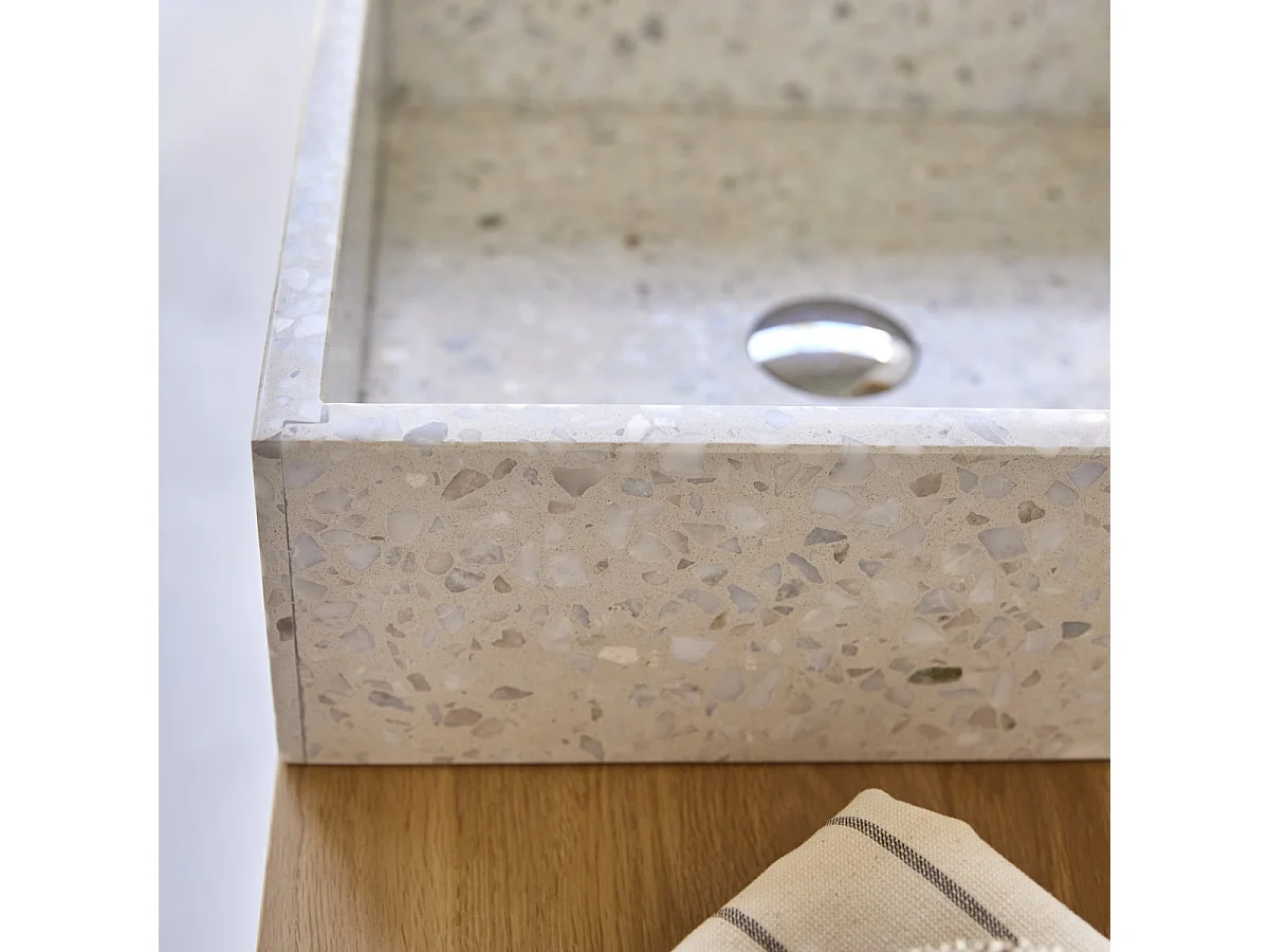 Lavabo in battuto di terrazzo premium moon Made