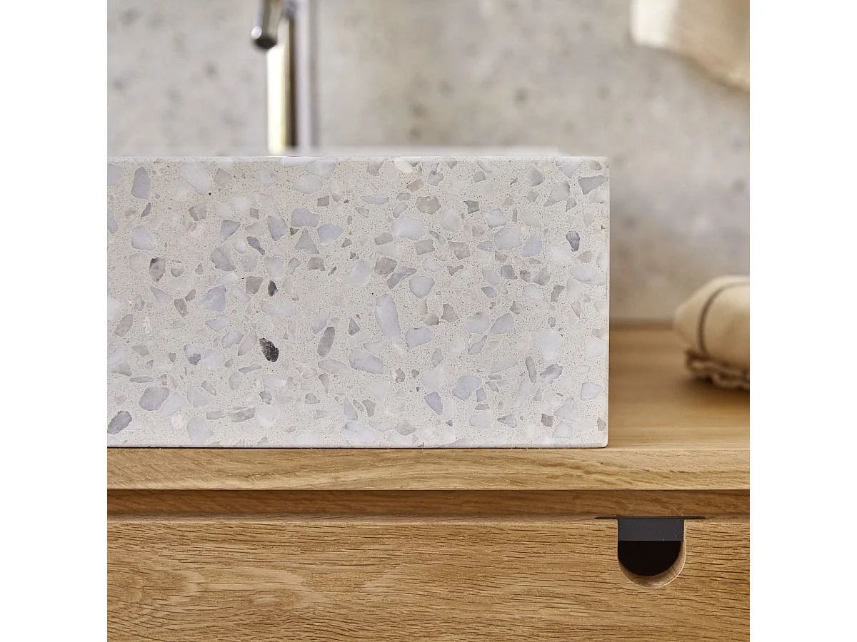 Lavabo in battuto di terrazzo premium moon Made