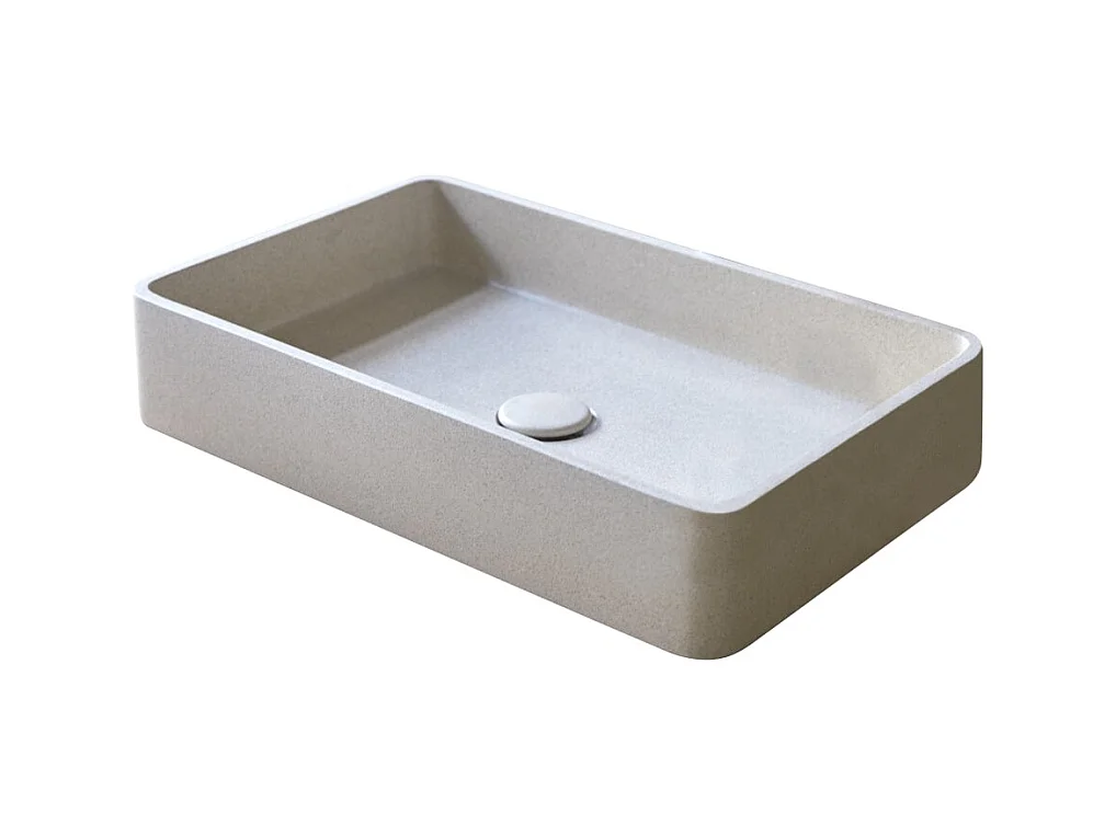 Waschbecken Iris aus cremefarbenem Terrazzo