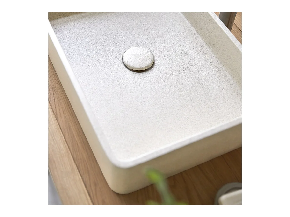 Waschbecken Iris aus cremefarbenem Terrazzo