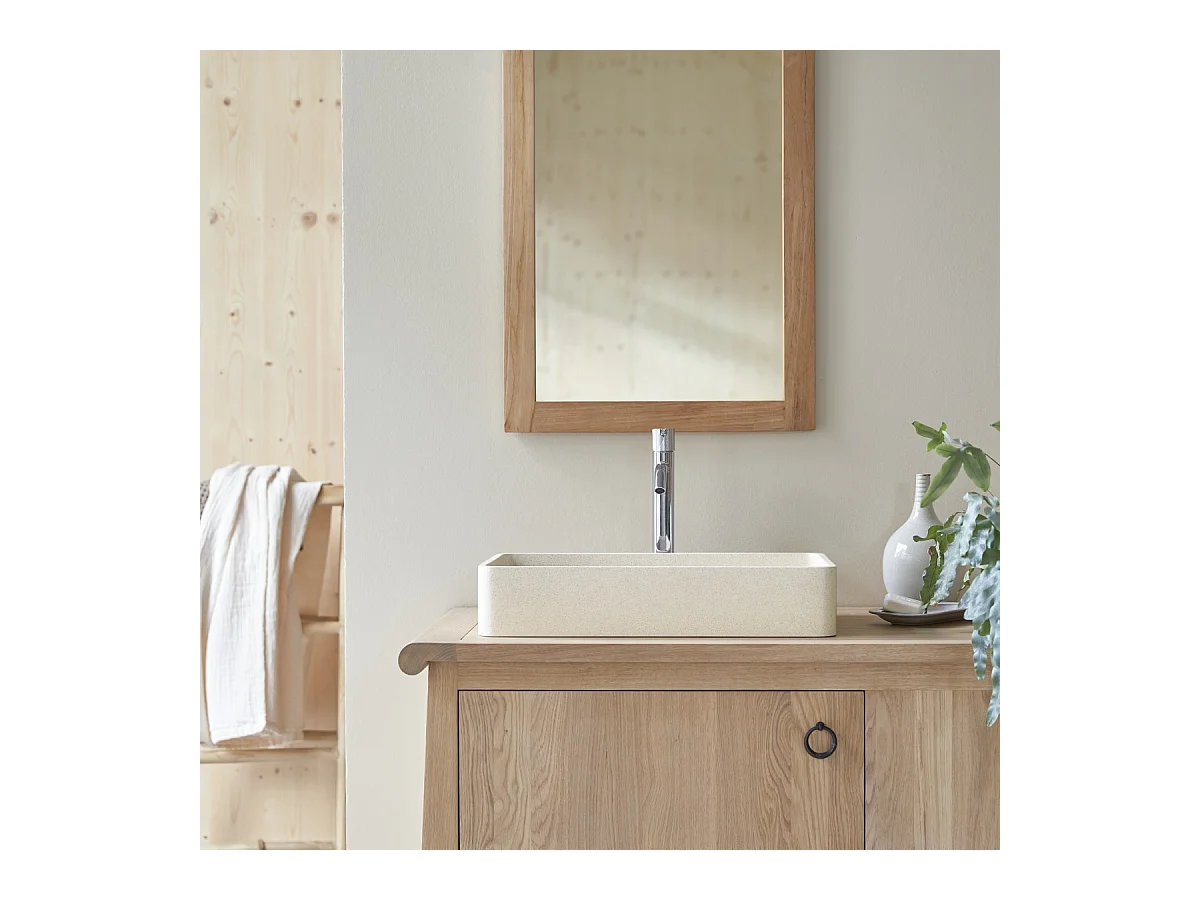 Waschbecken Iris aus cremefarbenem Terrazzo