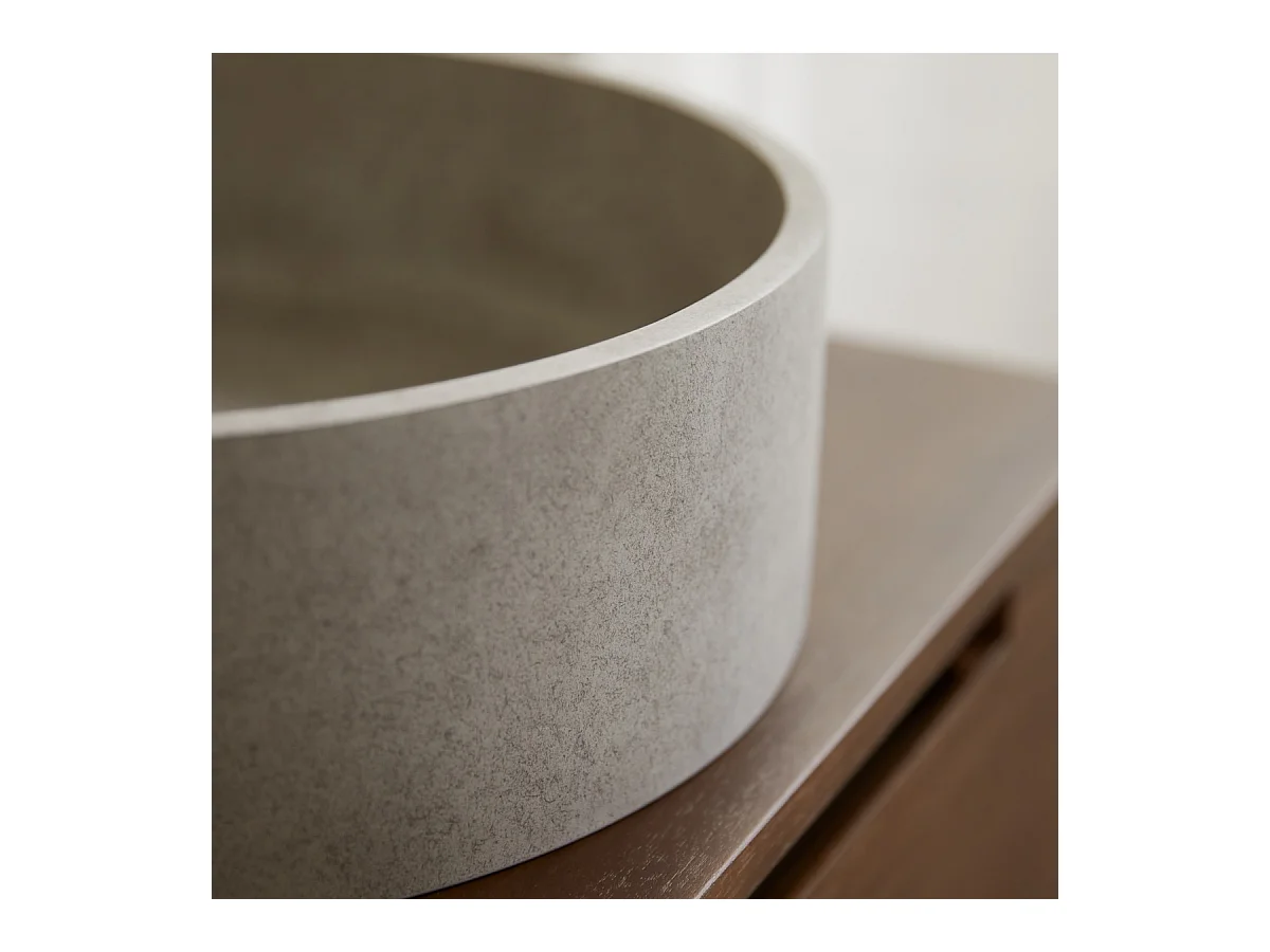 Rundes Waschbecken Gina aus grauem Beton
