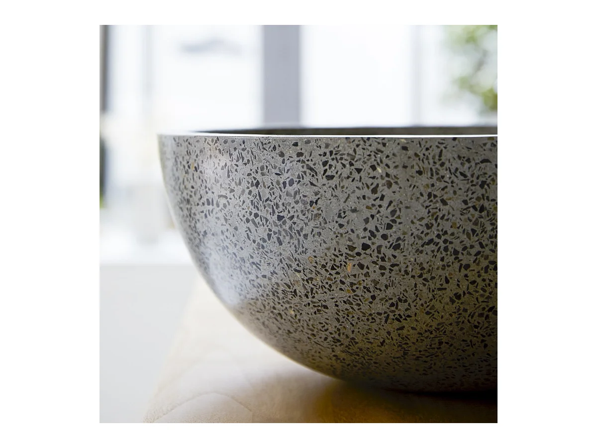 Vasque salle de bain en terrazzo Isa grey