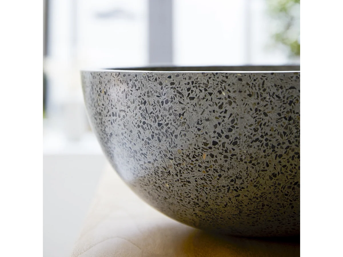 Vasque salle de bain en terrazzo Isa grey
