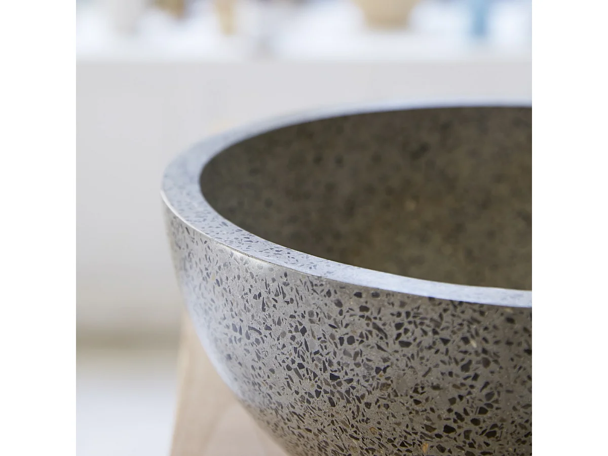 Vasque salle de bain en terrazzo Isa grey