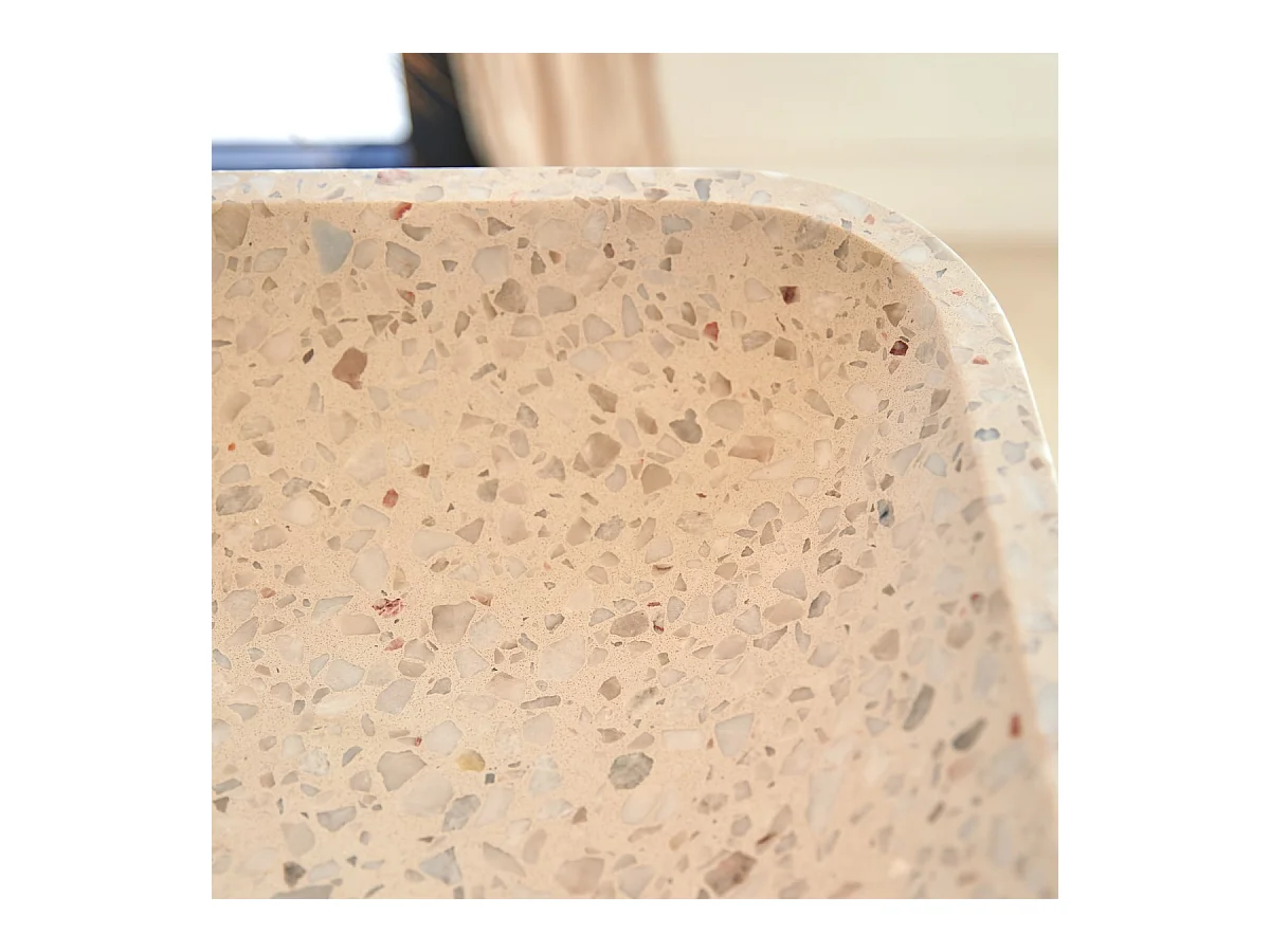 Rechteckiges Waschbecken Cilas aus Premium-Terrazzo Moon