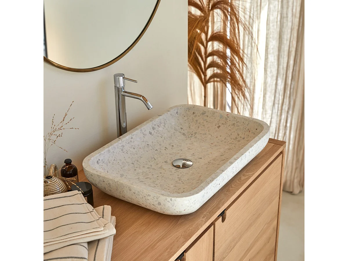 Lavandino rettangolare in terrazzo premium Moon Cilas