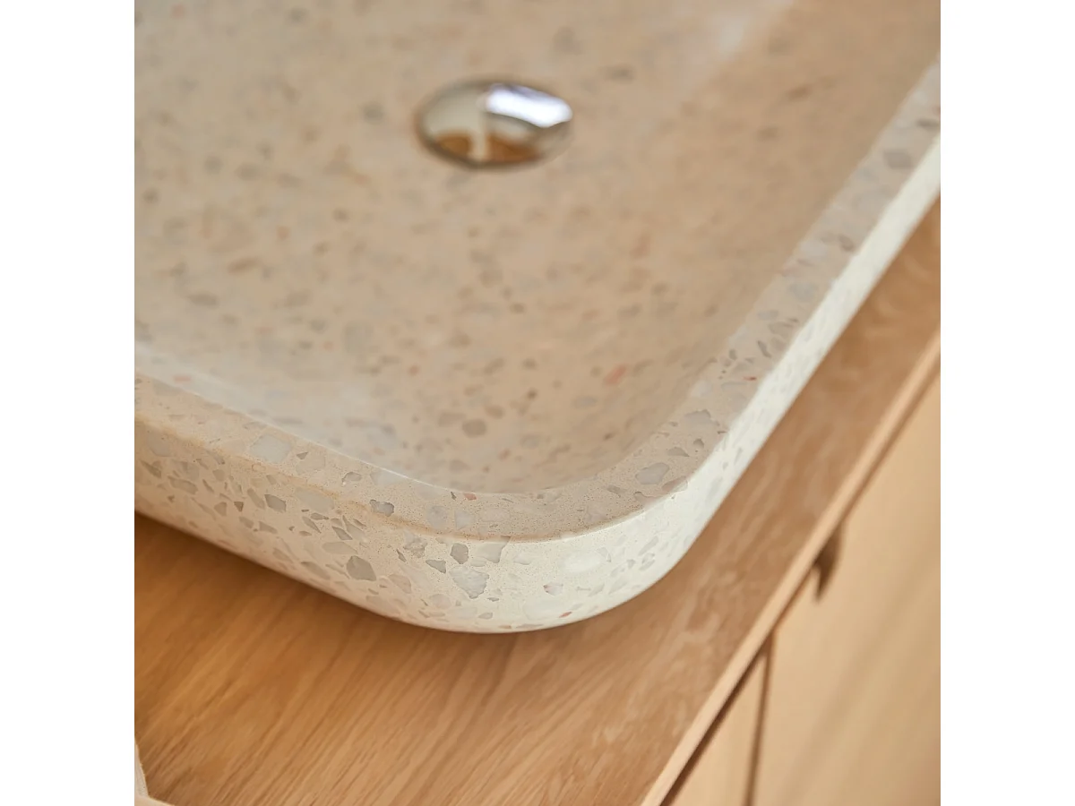 Lavandino rettangolare in terrazzo premium Moon Cilas
