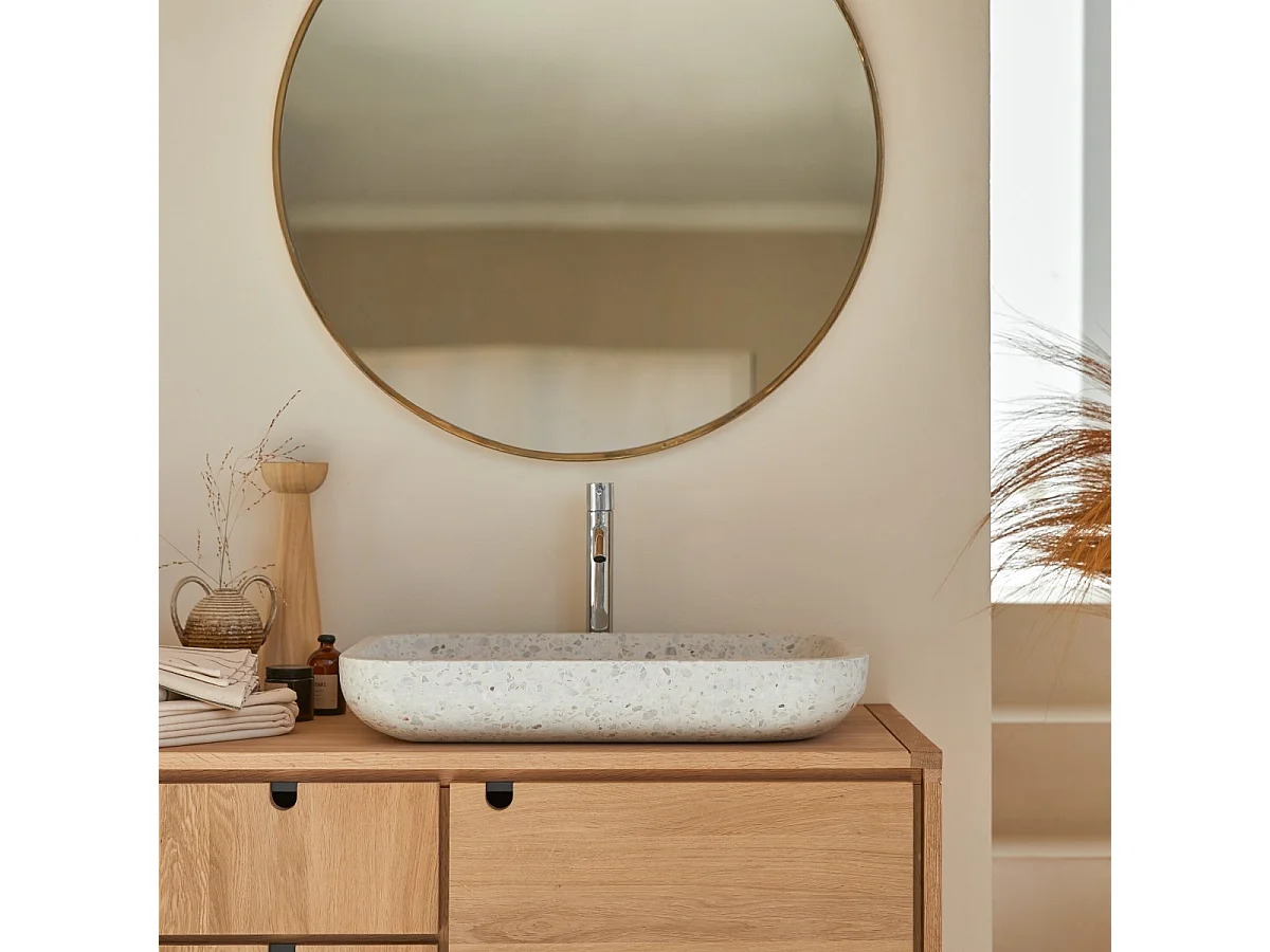 Lavandino rettangolare in terrazzo premium Moon Cilas