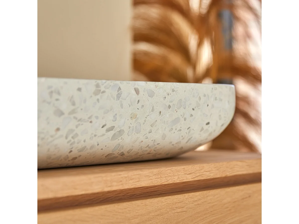 Lavandino rettangolare in terrazzo premium Moon Cilas