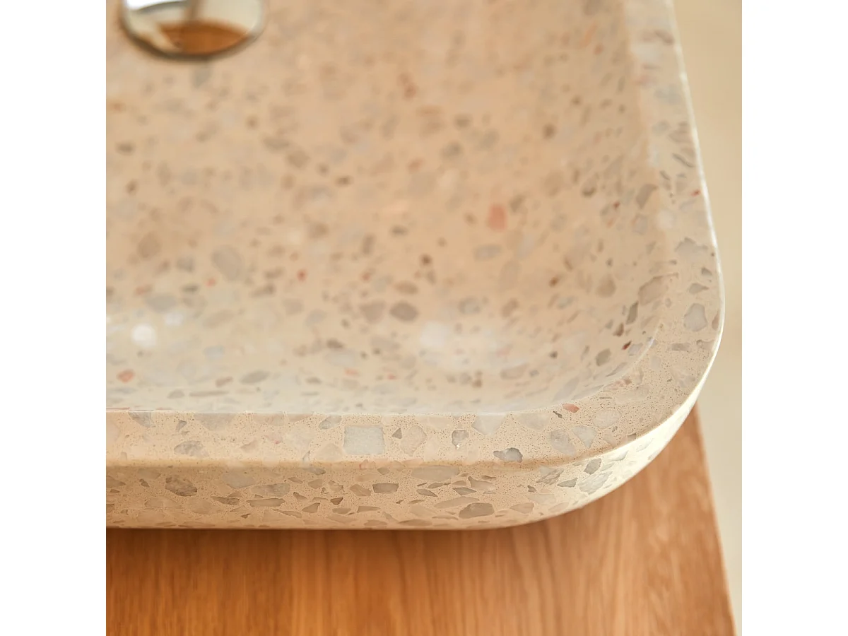Lavandino rettangolare in terrazzo premium Moon Cilas