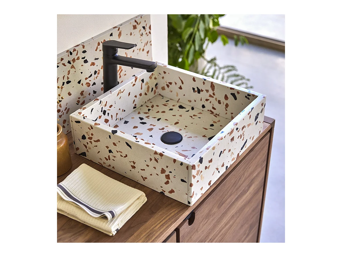 Waschbecken Made aus Premium-Terrazzo Brown