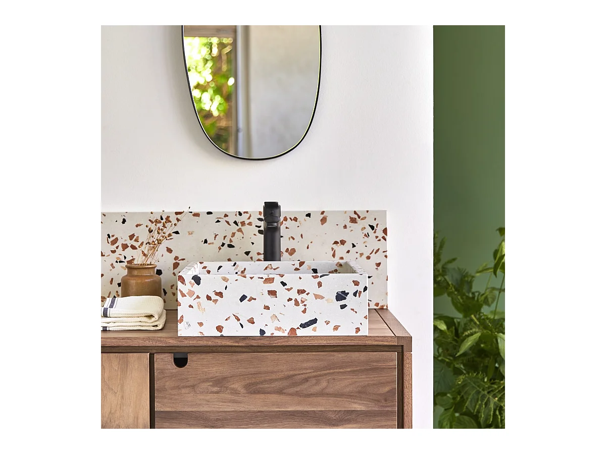 Waschbecken Made aus Premium-Terrazzo Brown