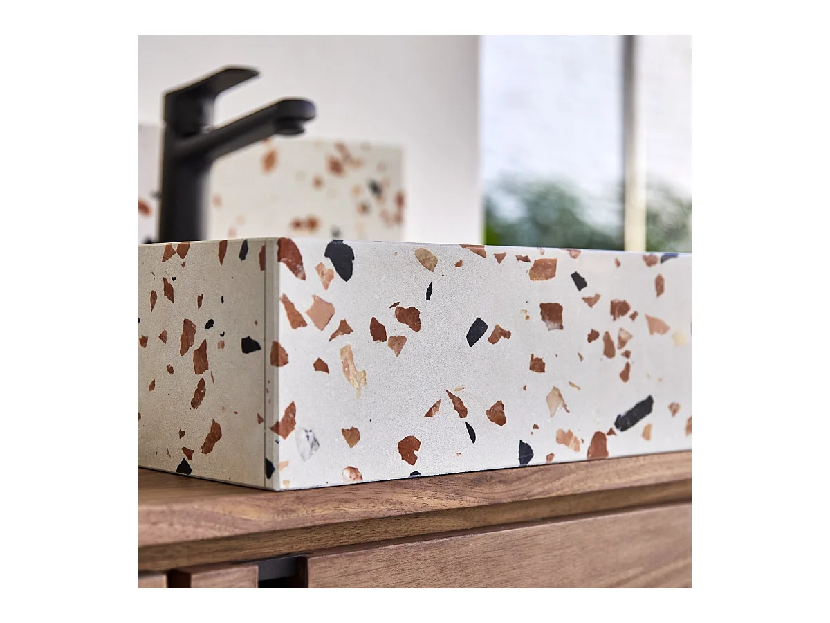 Waschbecken Made aus Premium-Terrazzo Brown