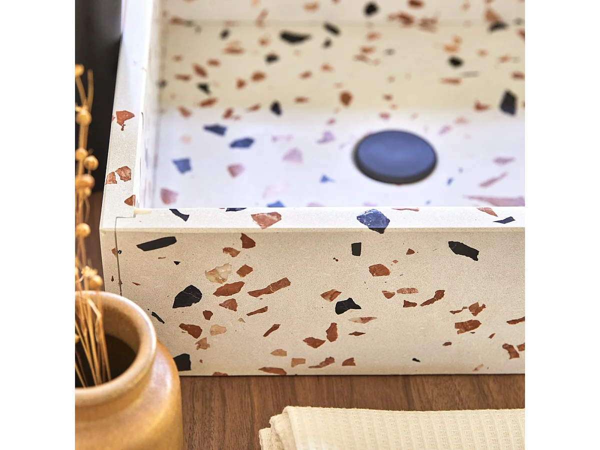 Lavabo in battuto di terrazzo premium brown Made