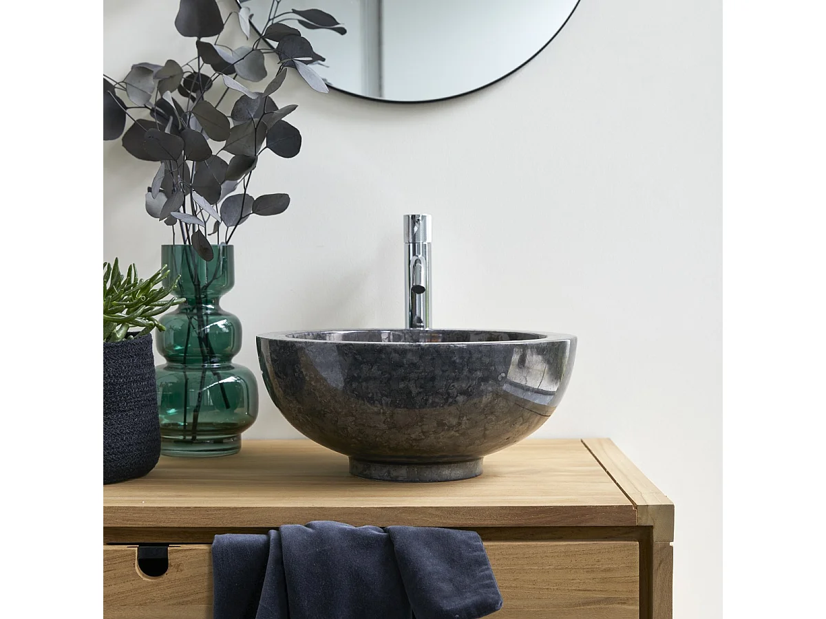 Waschbecken aus Marmor schwarz Waschbecken Bahya