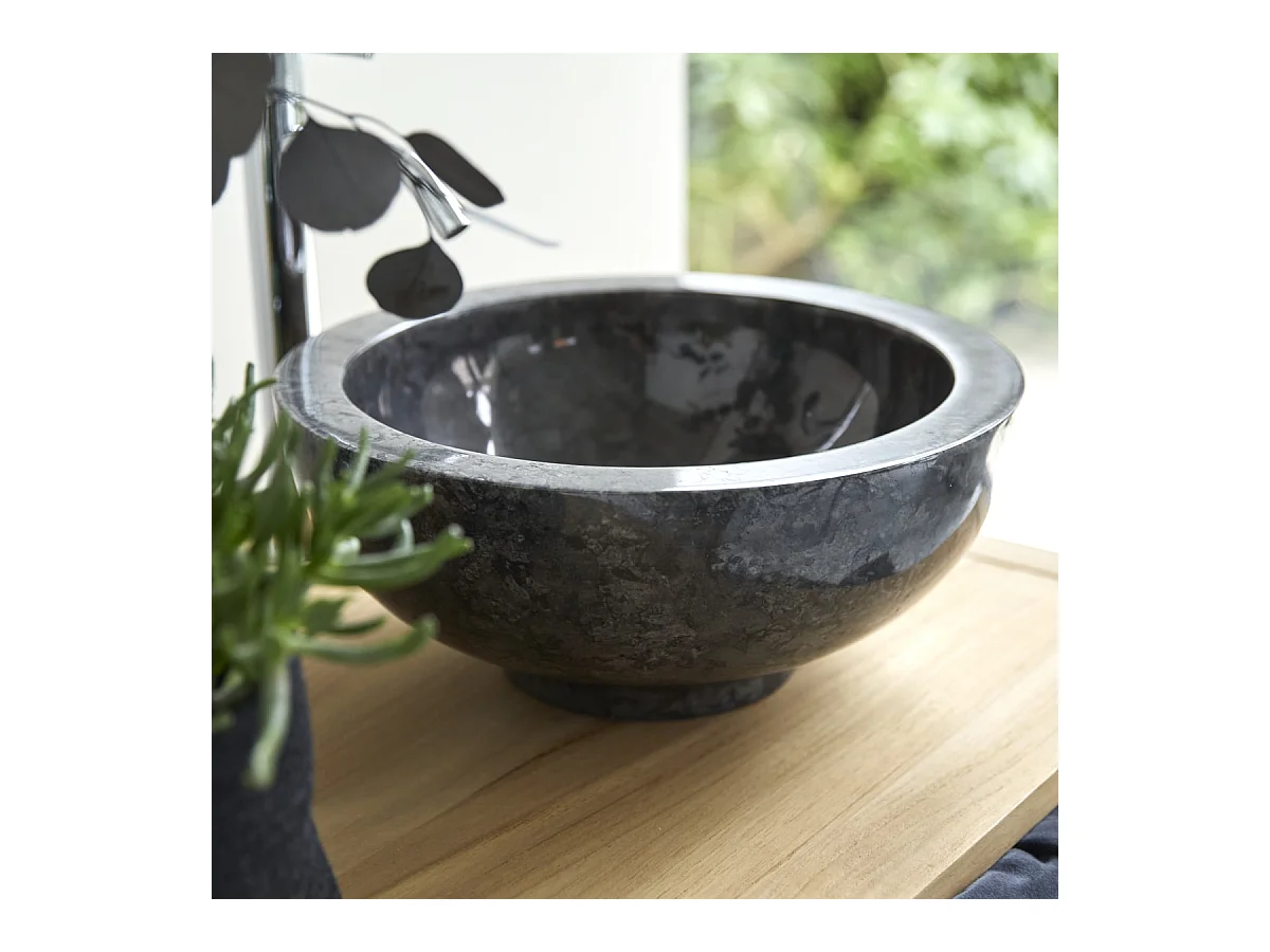 Waschbecken aus Marmor schwarz Waschbecken Bahya
