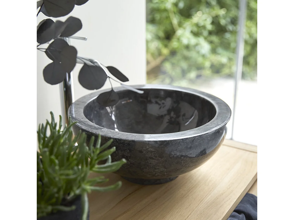 Waschbecken aus Marmor schwarz Waschbecken Bahya