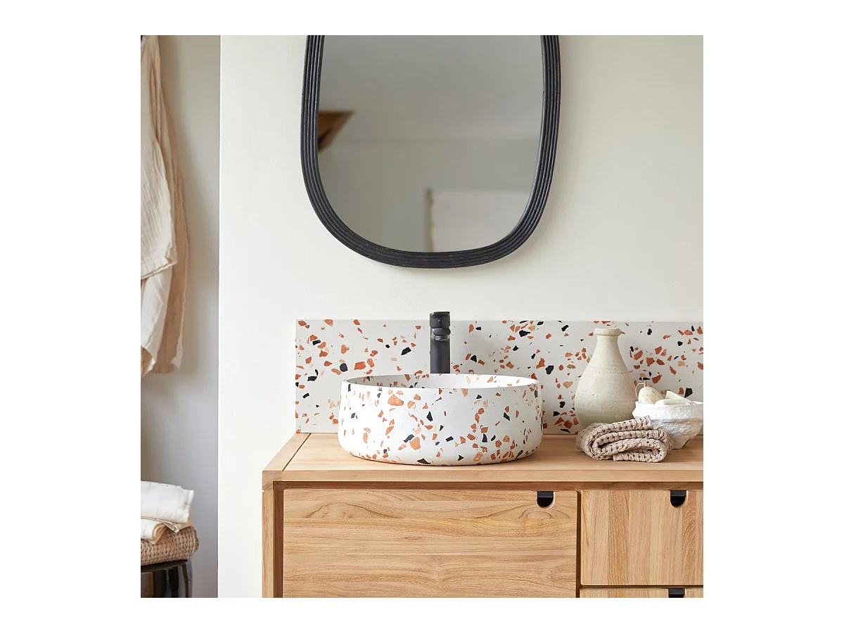 Waschbecken Milos aus Premium-Terrazzo Brown