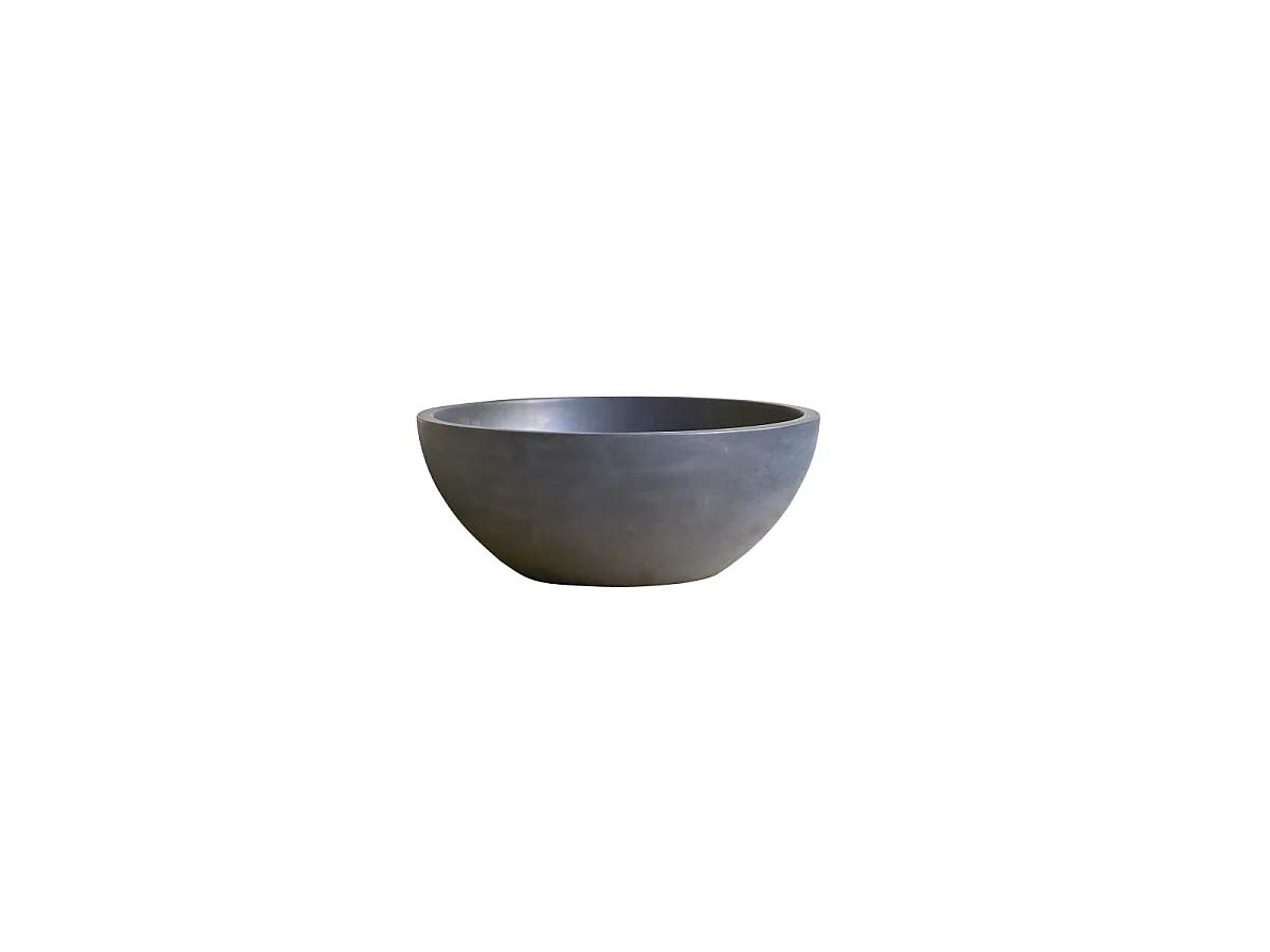 Lavabo tondo in battuto di terrazzo black Micha