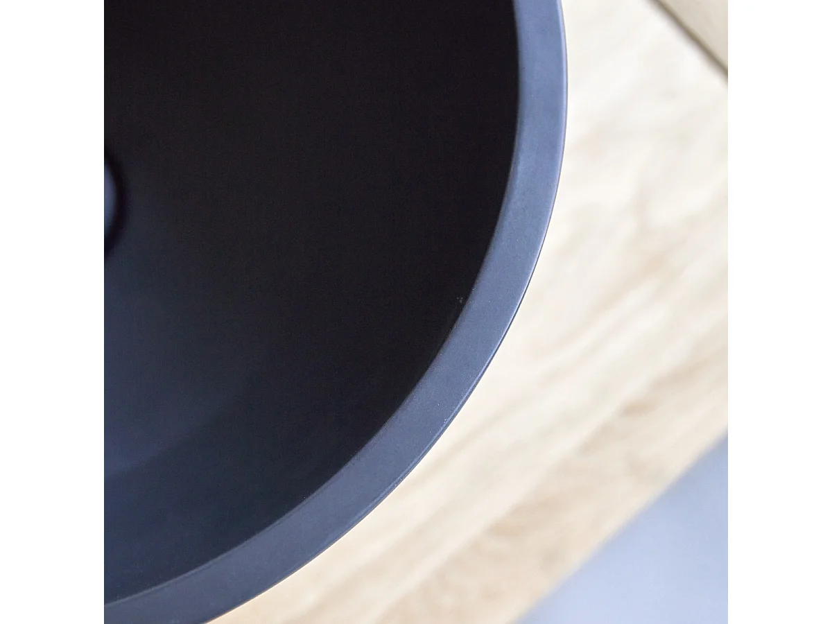 Lavabo tondo in battuto di terrazzo black Micha