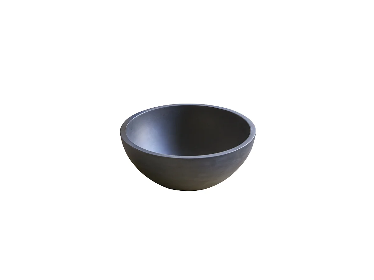 Lavabo tondo in battuto di terrazzo black Micha