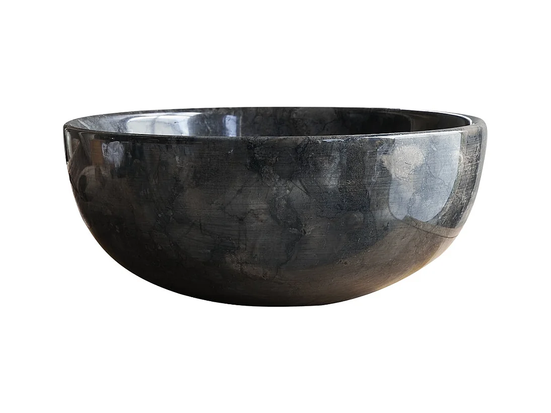 Rundes Marmorwaschbecken Mia Dark Grey