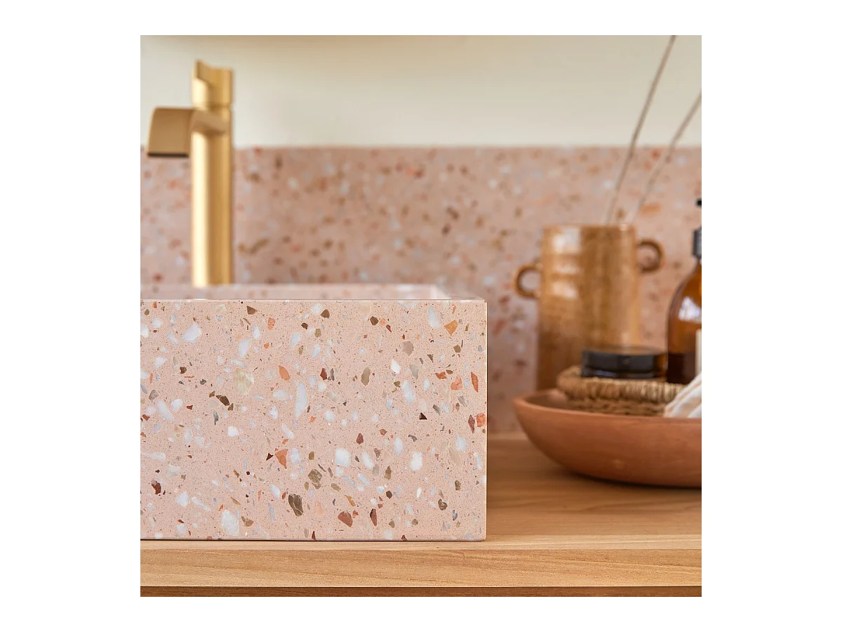 Lavabo in battuto di terrazzo premium pink Made