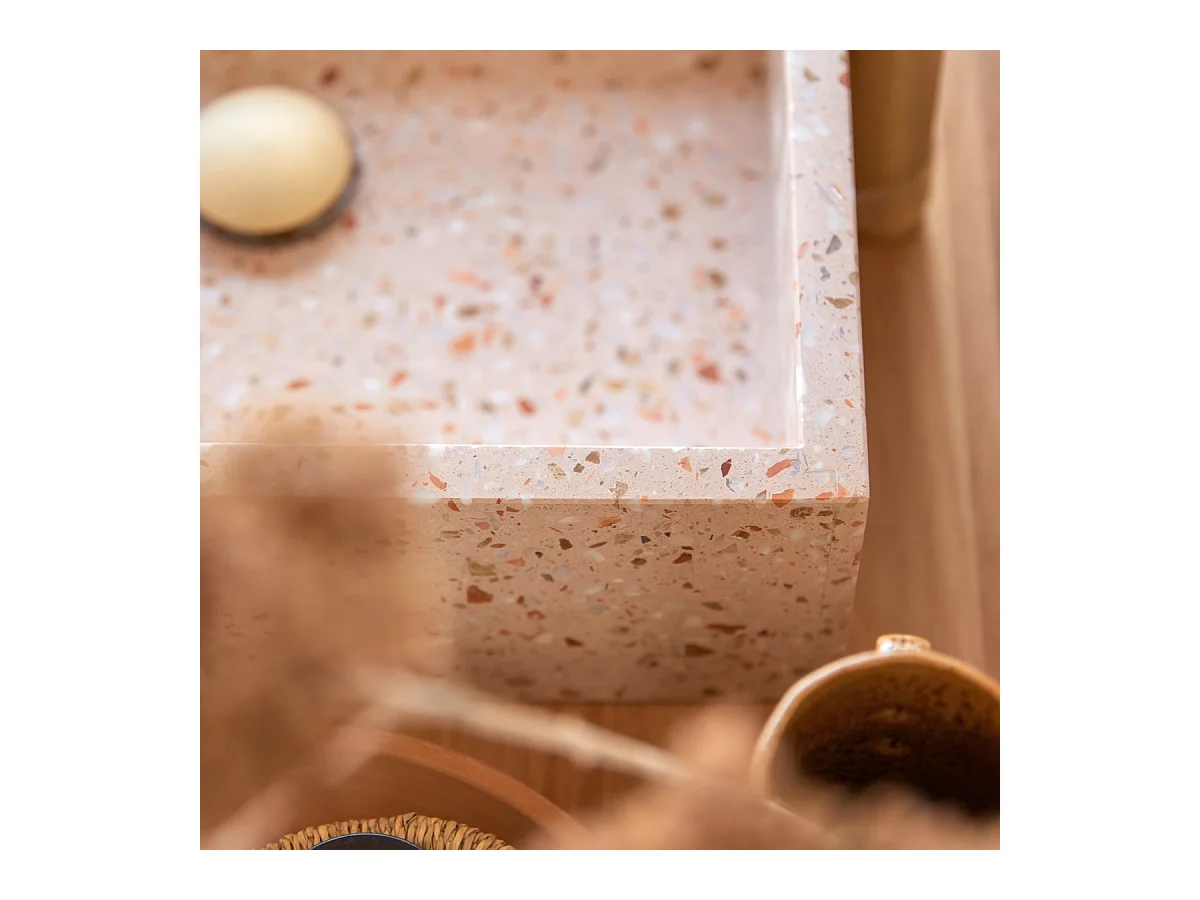 Lavabo in battuto di terrazzo premium pink Made