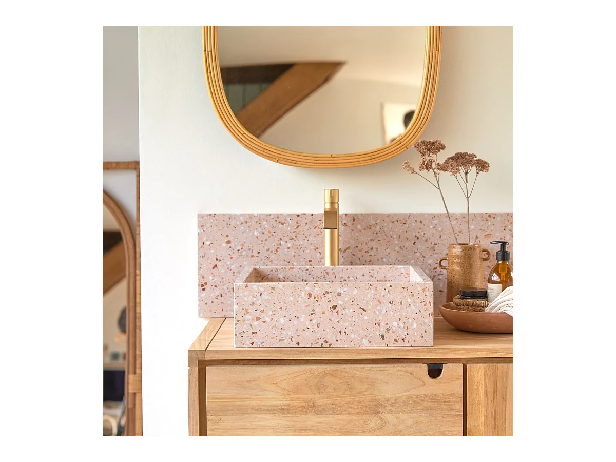 Lavabo in battuto di terrazzo premium pink Made