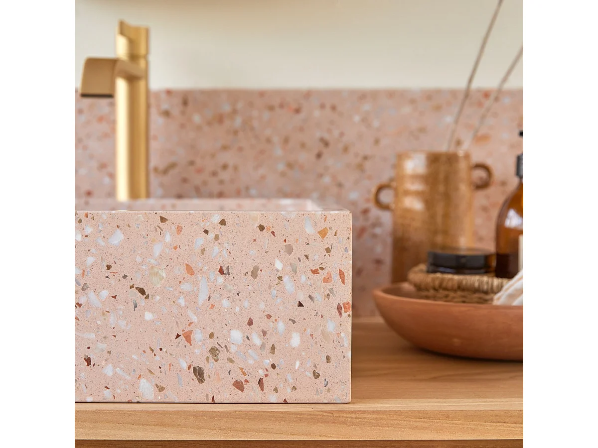 Waschbecken Made aus Premium-Terrazzo Pink