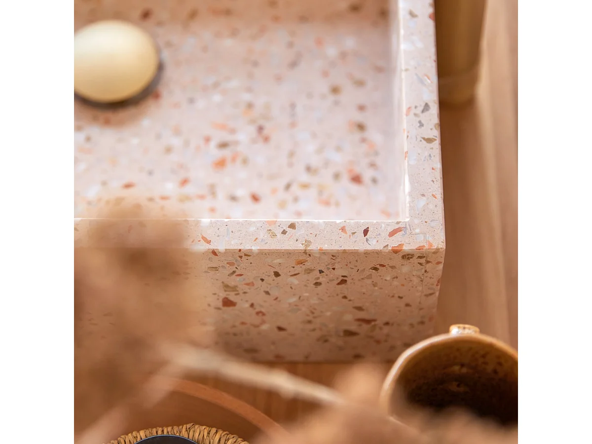 Waschbecken Made aus Premium-Terrazzo Pink